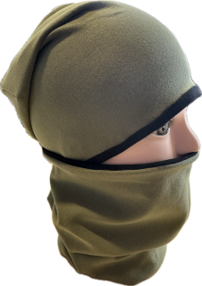 BAMBUSOVÁ ČEPICE HOMELESS+NÁKRČNÍK khaki